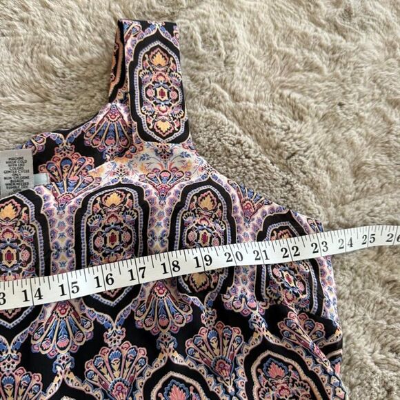 Catherines Women Dress Plus 1X Colorful Flowy Chiffon Feminine Boho Hippie Relax - Picture 5 of 8